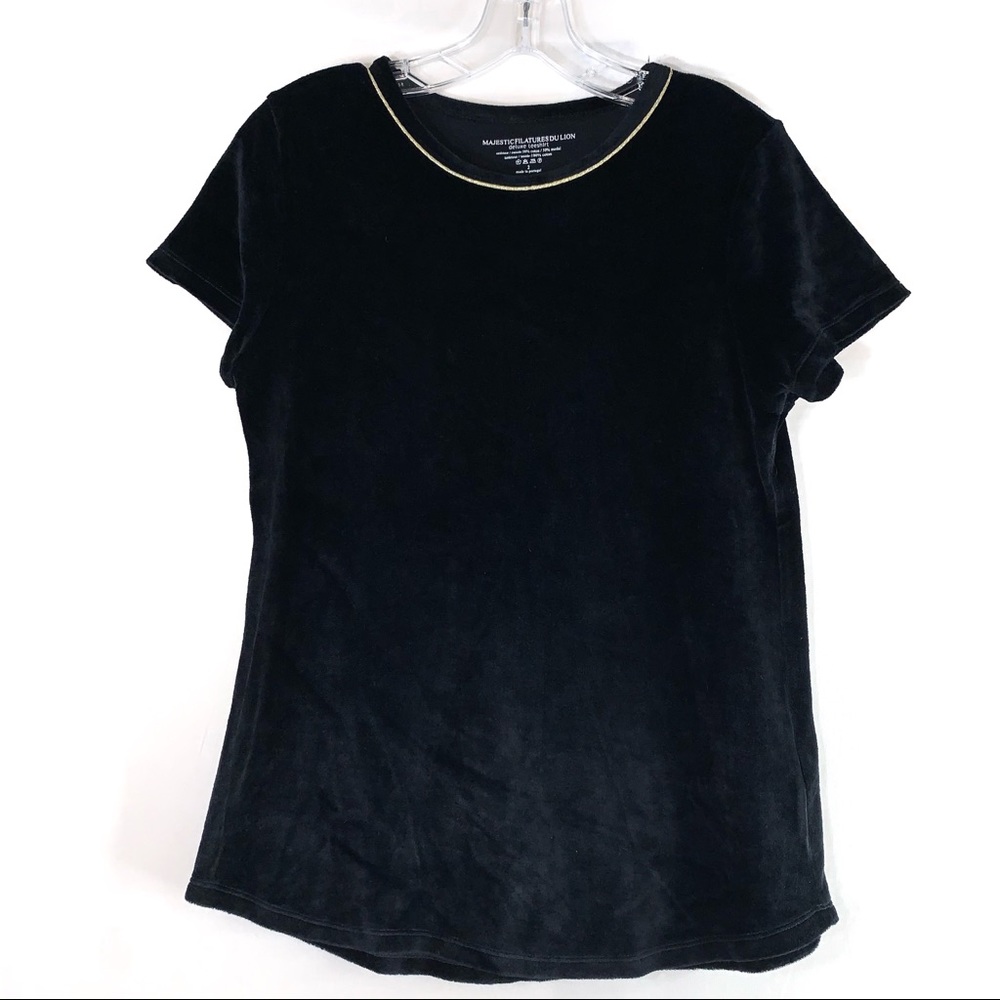 MAJESTIC FILATURES Deluxe Teeshirt Top Gold Velvet
